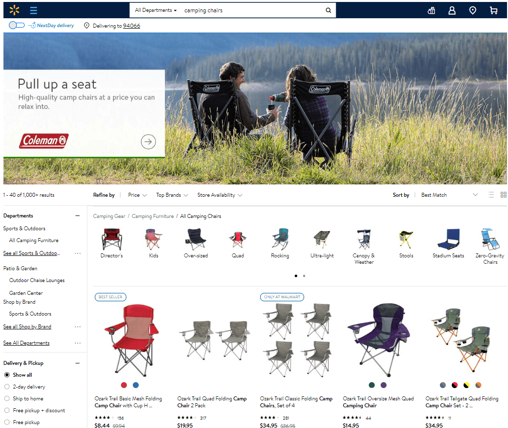 Camping chairs search results